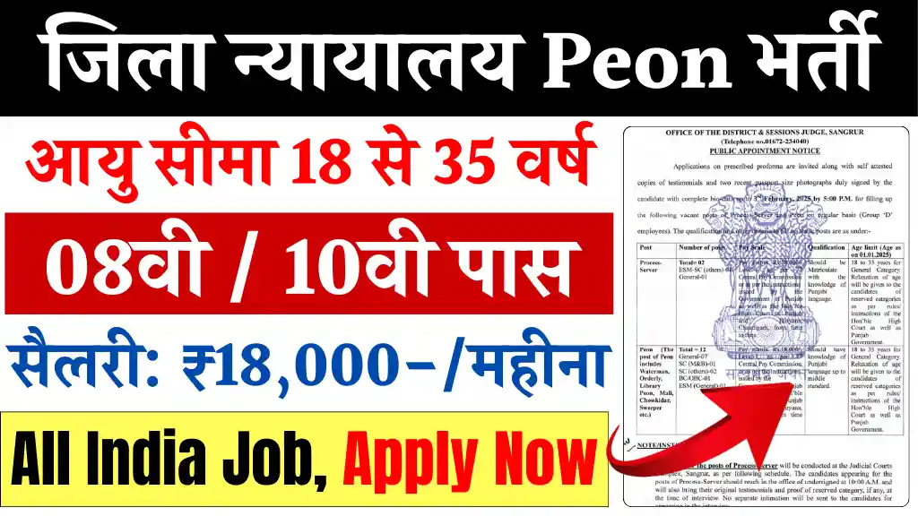 District Court Peon Vacancy 2025