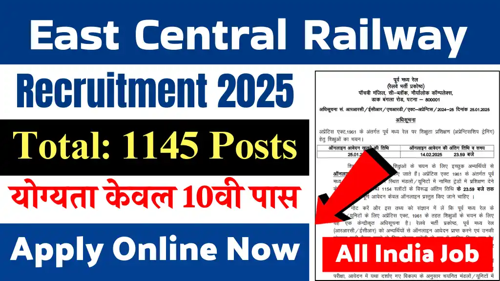 East Central Railway Vacancy 2025