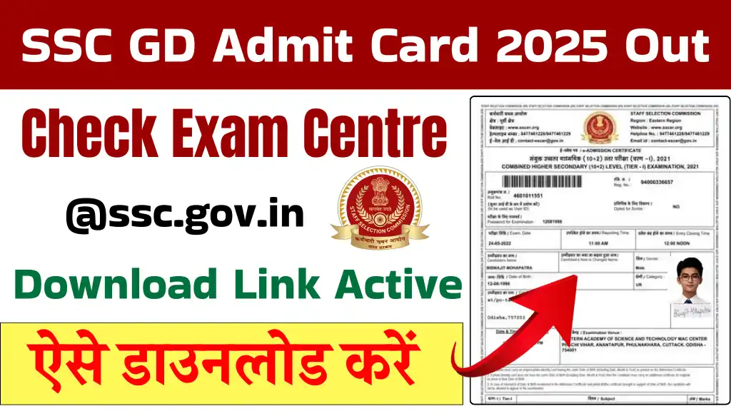 SSC GD Admit Card 2025 Out